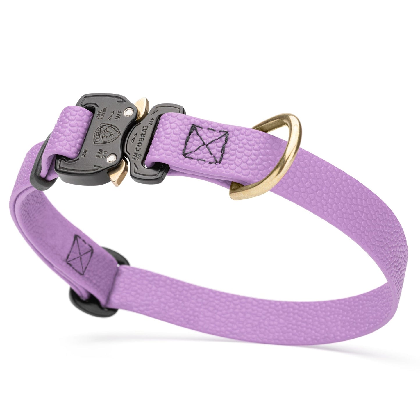 Dogline Pebble Emboss BioThane Dog Collar with Heavy Duty Cobra Buckle