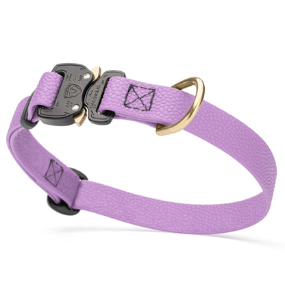 Dogline Pebble Emboss BioThane Dog Collar with Heavy Duty Cobra Buckle