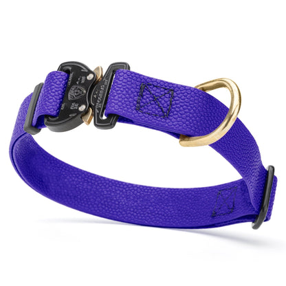 Dogline Pebble Emboss BioThane Dog Collar with Heavy Duty Cobra Buckle