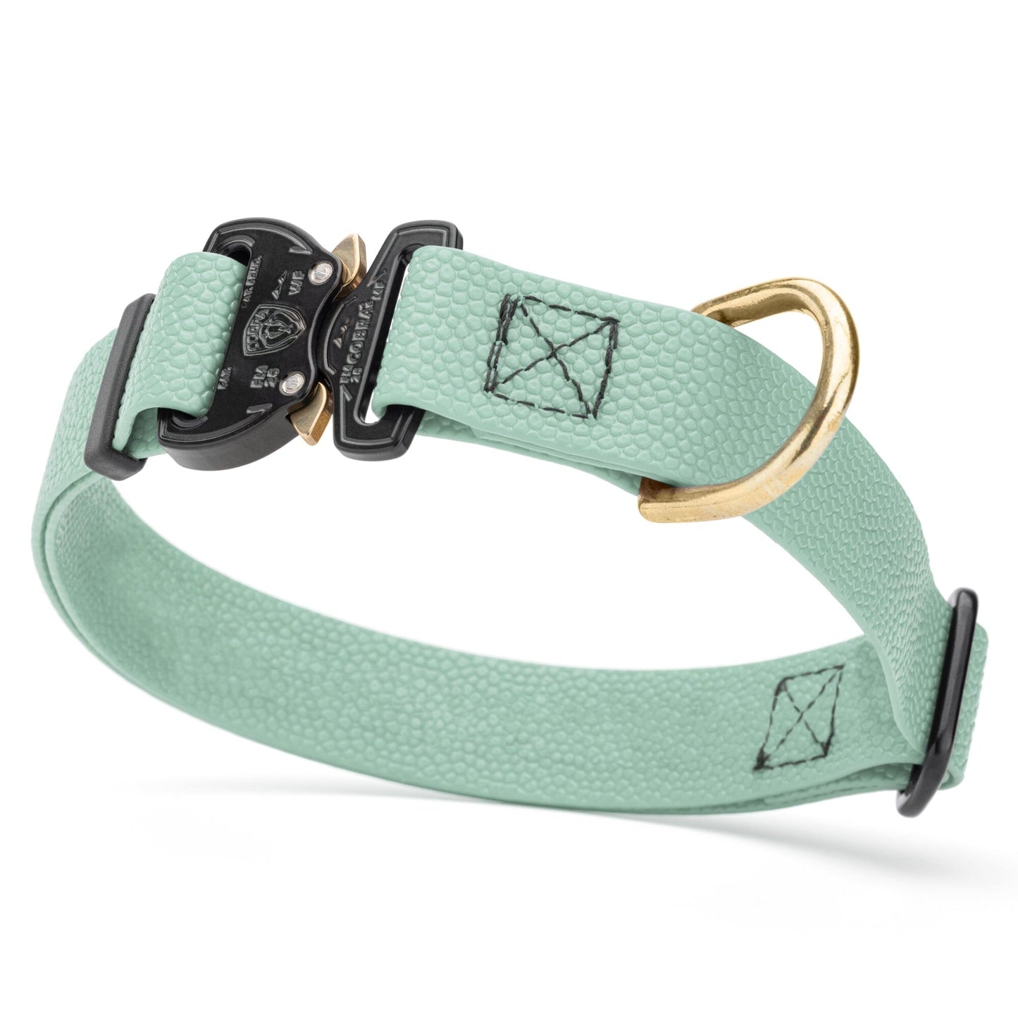 Dogline Pebble Emboss BioThane Dog Collar with Heavy Duty Cobra Buckle