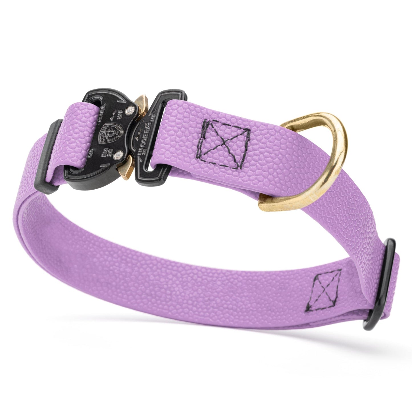 Dogline Pebble Emboss BioThane Dog Collar with Heavy Duty Cobra Buckle