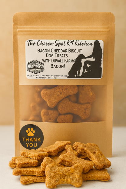 Bacon Cheddar Biscuit Organic Dog Treats with Duvall Farms Bacon 🥓