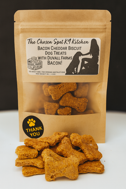 Bacon Cheddar Biscuit Organic Dog Treats with Duvall Farms Bacon 🥓