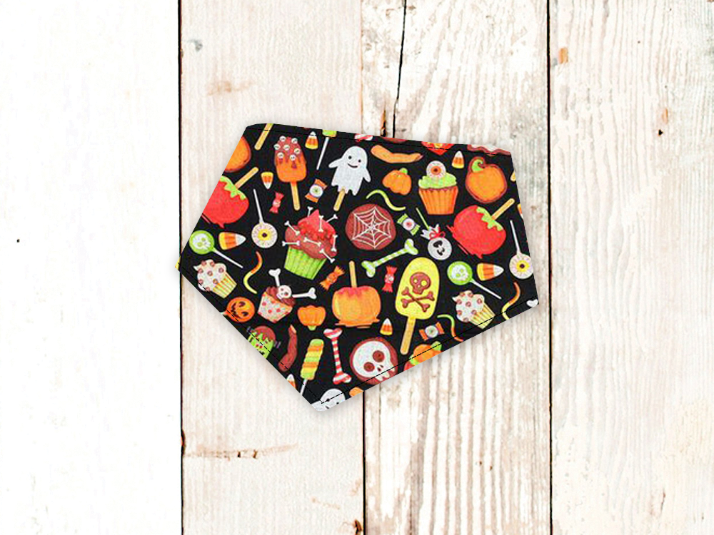 "Black Halloween Candy" Dog Bandana
