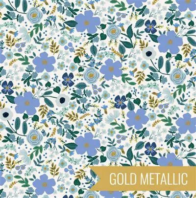 Blue & Gold Floral Dog Bandana.