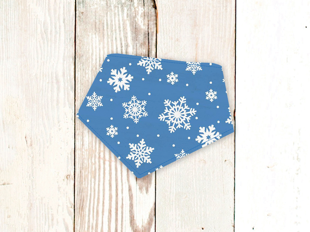 "Blue Snowflakes" Dog Bandana