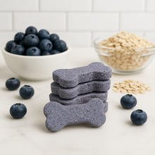 Blueberry + Oat Bones 🫐 Gluten-Free Handmade Organic Dog Treats