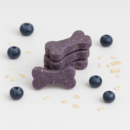 Blueberry + Oat Bones 🫐 Gluten-Free Handmade Organic Dog Treats