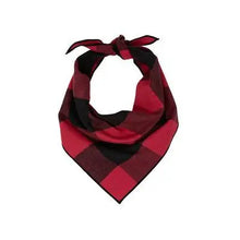 Buffalo Plaid Flannel, Black & Red Dog Bandana.