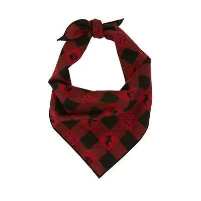 Camping Plaid Flannel Dog Bandana.