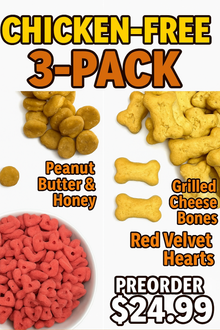 Chicken-Free Treat Lovers — Preorder September’s 3-Pack Special!