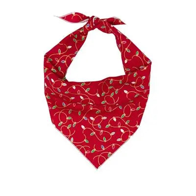 Christmas Bandana | XMAS Bandana | Holiday Bandana | Lights | Red Christmas Hunter K9