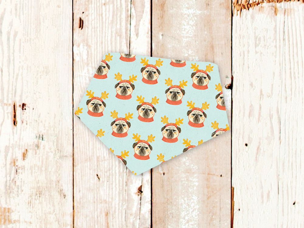 "Christmas Pugs" Dog Bandana