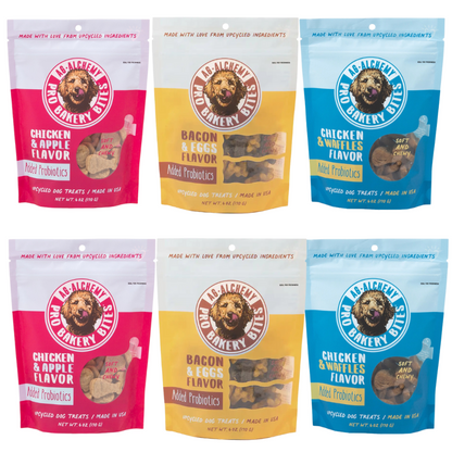 Pro Bakery Soft & Chewy Dog Training Treat Bundle for Small, Medium & Large Dogs, Three Flavor Variety 6 pack, 6 oz Each - Bark & Beyond
