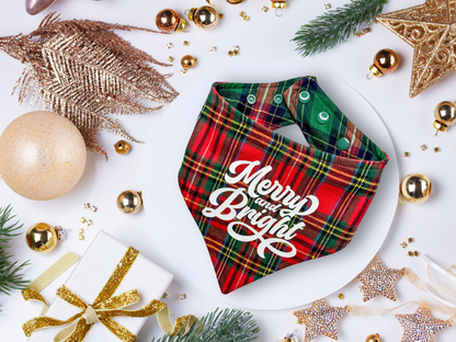 "Merry and Bright" Reversible Dog Bandana