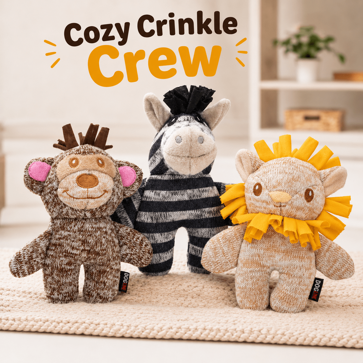 Cozy Crinkle Dog Toy Collection