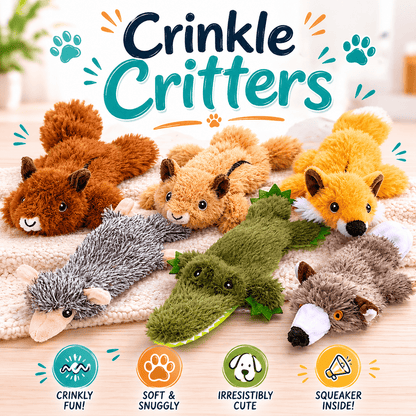 Crinkle Critters Stuffing-Free Dog Toy with Squeaker