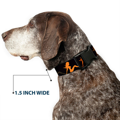 Plastic Clip Collar - Mud Flap Girl Repeat Black/Orange Fade