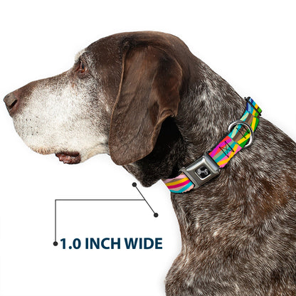 Dog Bone Seatbelt Buckle Collar - Geometric10 Multi Color