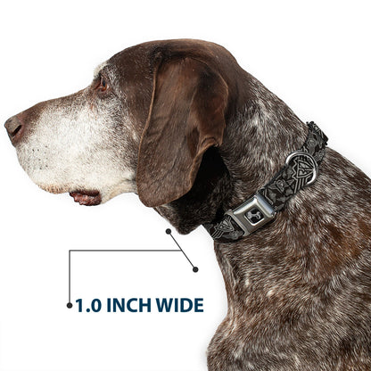 Dog Bone Seatbelt Buckle Collar - BD Logo Scattered Black/Gray