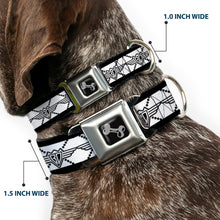 Dog Bone Seatbelt Buckle Collar - BD Monogram2 White/Black