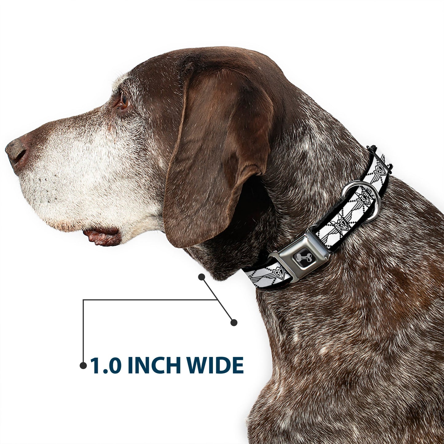 Dog Bone Seatbelt Buckle Collar - BD Monogram2 White/Black