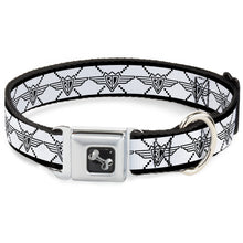 Dog Bone Seatbelt Buckle Collar - BD Monogram2 White/Black