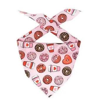 Donuts and Coffee Pink Dog Bandana The Social Dawg