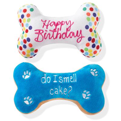 Birthday Bone Cookies Plush Dog Toy
