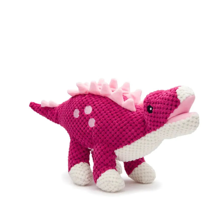 Fabdog Dog Floppy Stegosaurus Dinosaur Pink Large FabDog