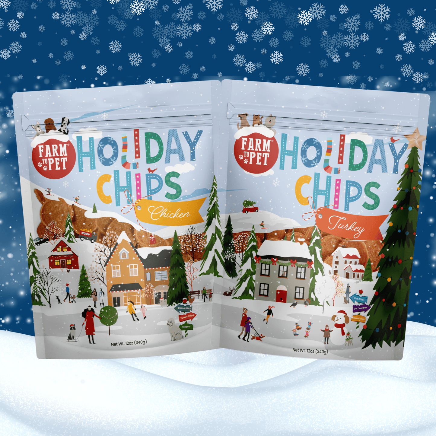 Holiday Chips Dog Treats - Chicken & Turkey 12oz
