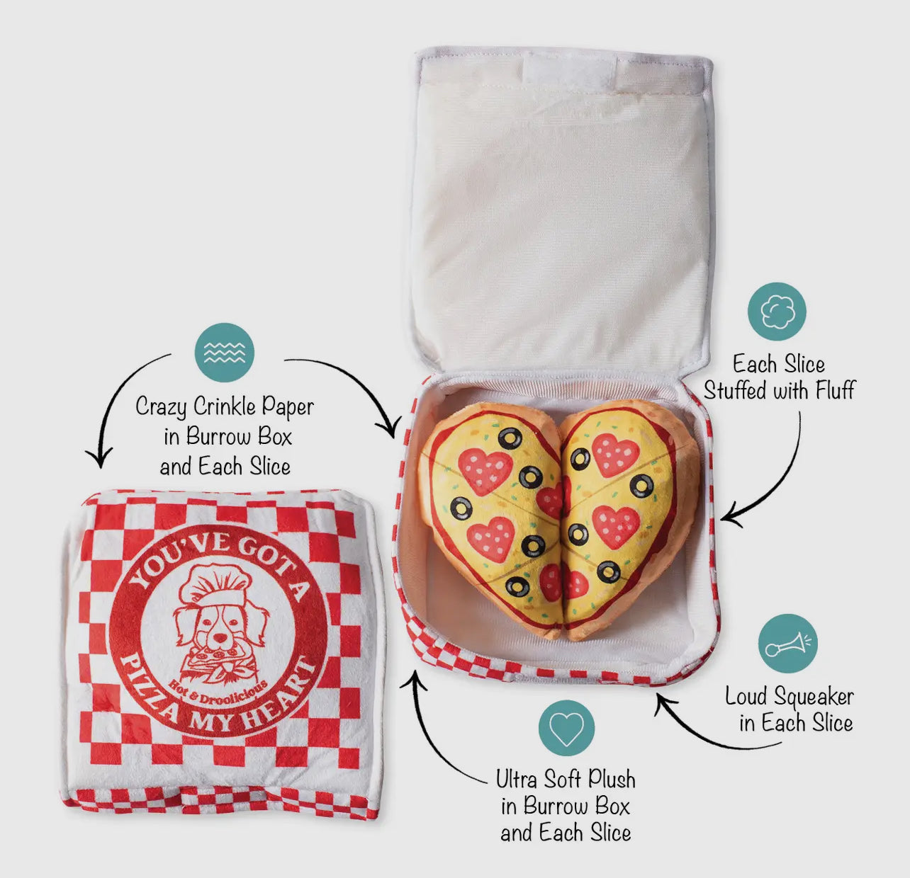 Pizza My Heart Dog Toy