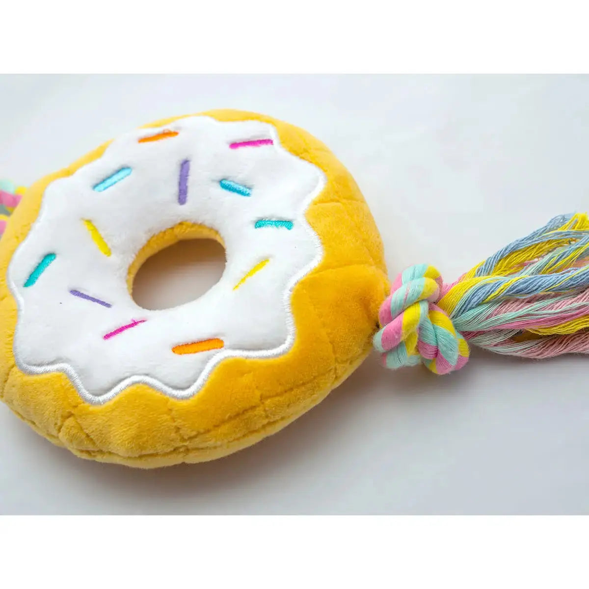 Thoozypet Birthday Donut Plush Dog Toy with Rope 12" (Pre-Order) Thoozypet