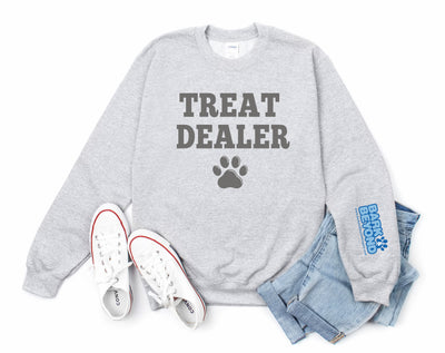Treat Dealer Crew Neck for Dog Lovers with Bark & Beyond Logo on Sleeve