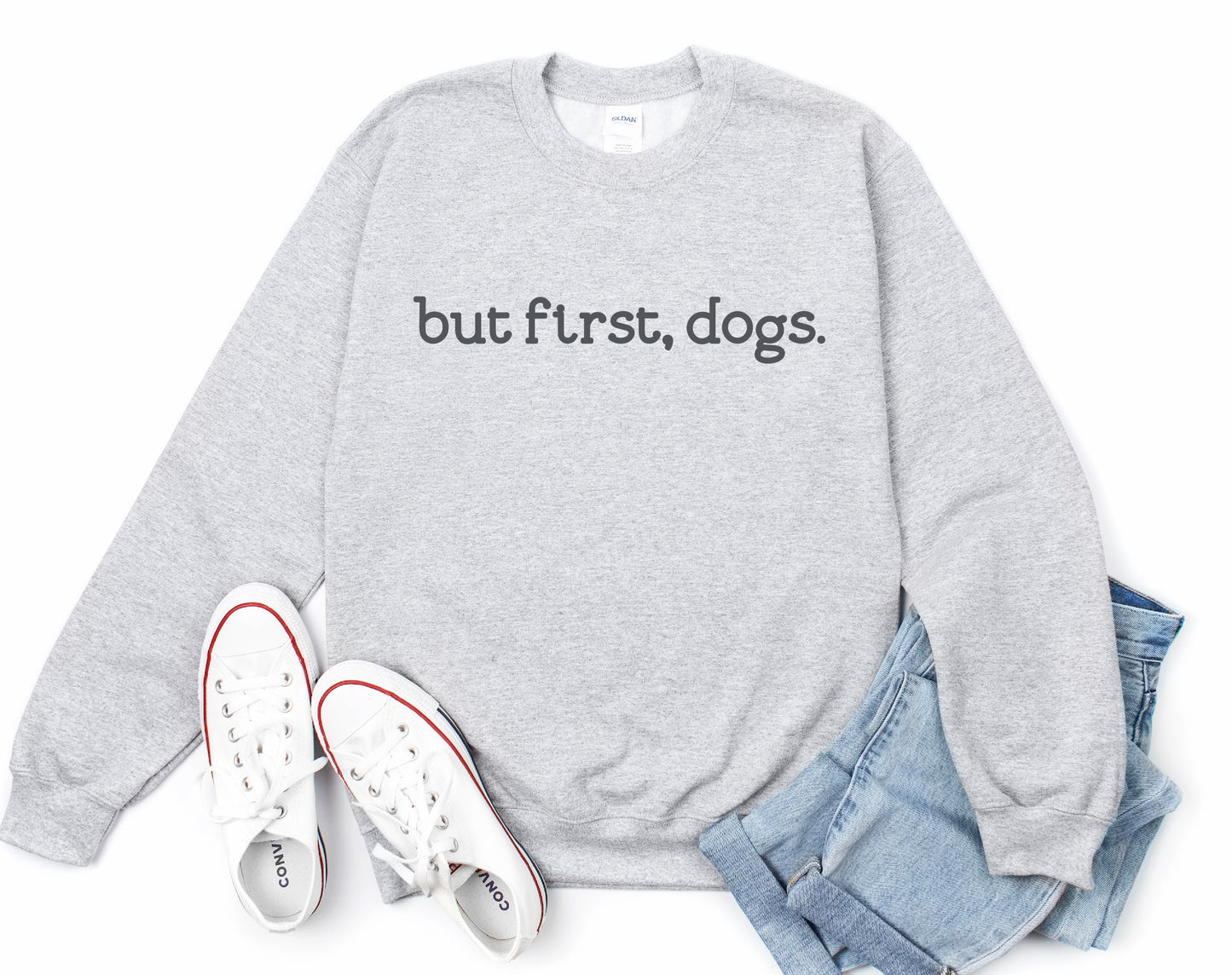 But First Dogs Crewneck Sweatshirt – Ships Free