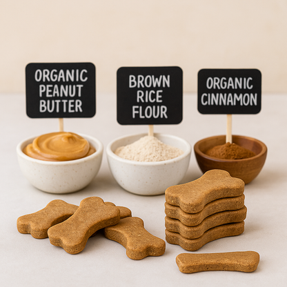 Gluten-Free Peanut Butter Bones 🥜 Handmade Organic Gluten-Free Dog Treats