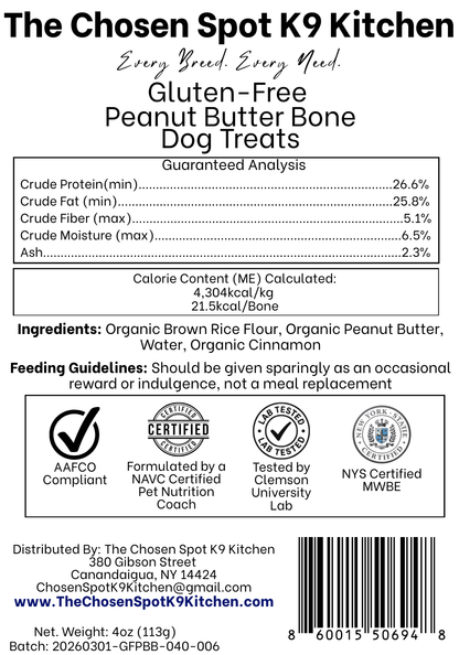 Gluten-Free Peanut Butter Bones 🥜 Handmade Organic Gluten-Free Dog Treats