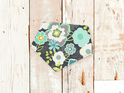 "Grey Flowers" Dog Bandana
