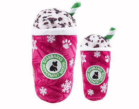 Starbarks Puppermint Mocha Christmas Holiday Plush Dog Toy