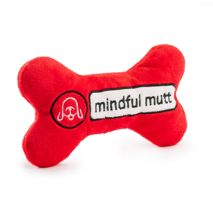 Chewlulemon Bone | Squeaky Plush Dog Toy with Crinkle & Mesh Lining