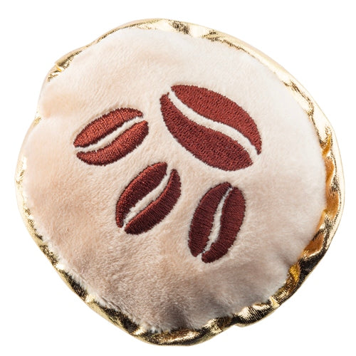 Espresso Muttini | Squeaky Plush Dog Toy with Crinkle & Mesh Lining