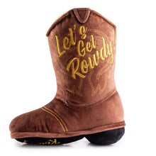 Brown Cowboy Boot | Squeaky Plush Dog Toy with Crinkle & Mesh Lining