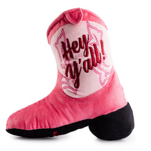 Pink Cowgirl Boot | Squeaky Plush Dog Toy with Crinkle & Mesh Lining
