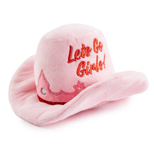 Pink Cowgirl Hat | Squeaky Plush Dog Toy with Crinkle & Mesh Lining