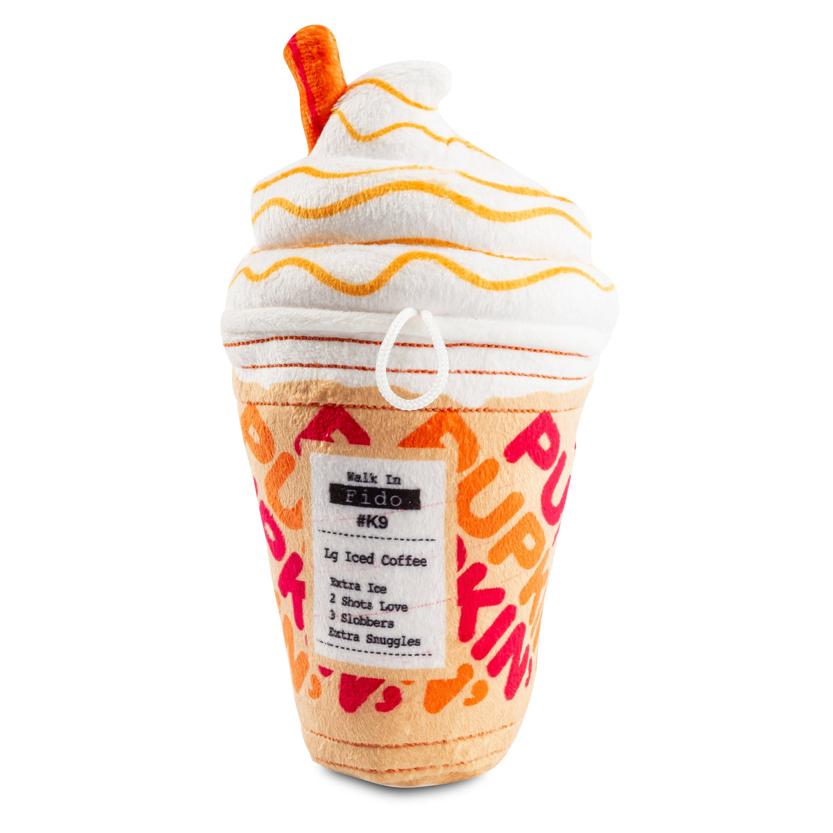 Pupkin' Donuts Iced Coffee | Squeaky Plush Dog Toy with Crinkle & Mesh Lining