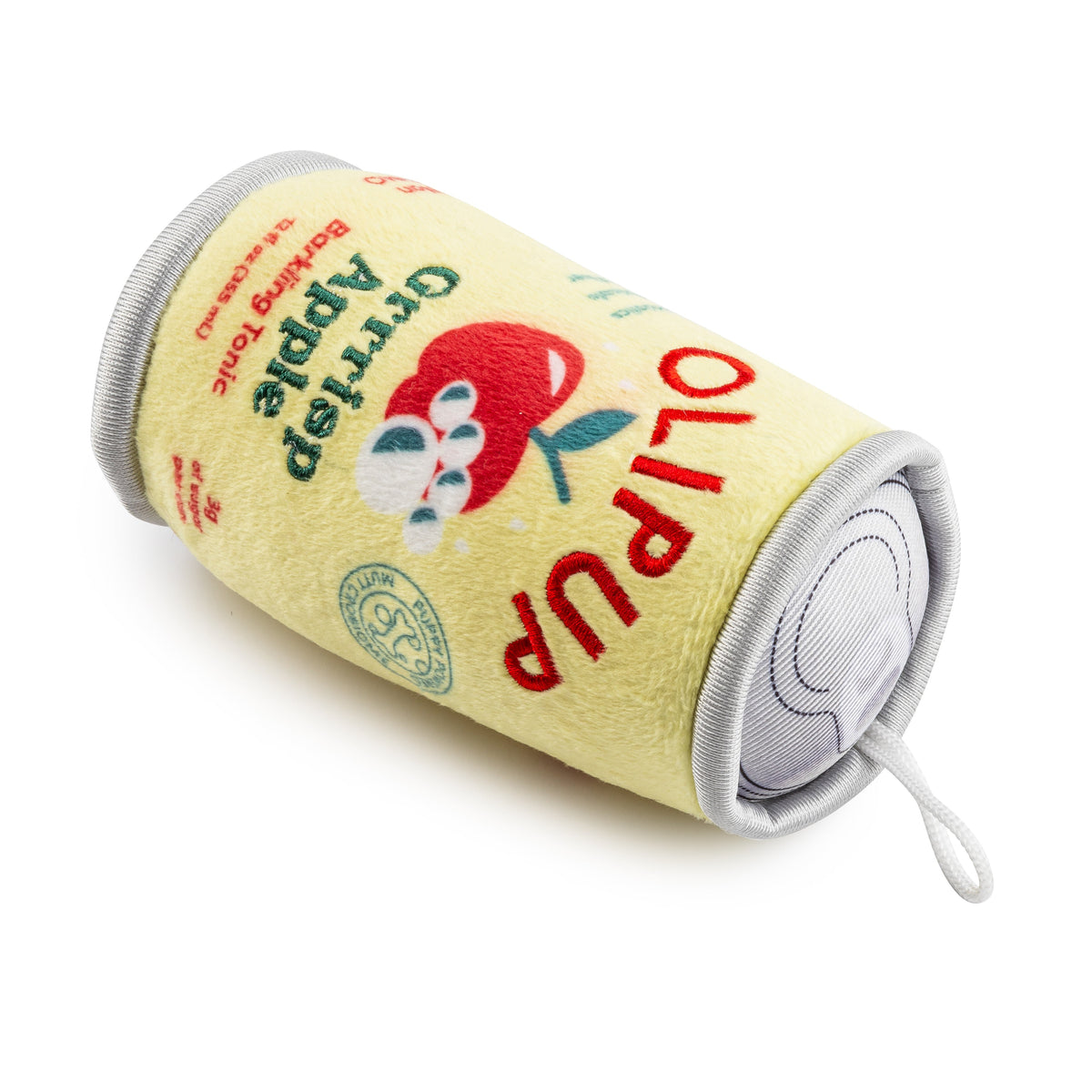 Olipup Soda Grrrisp Apple Holiday Plush Dog Toy | Squeaky Plush Dog Toy with Crinkle & Mesh Lining