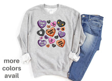 Halloween Candy Hearts & Dog Paws Crewneck Sweatshirt Hunter K9