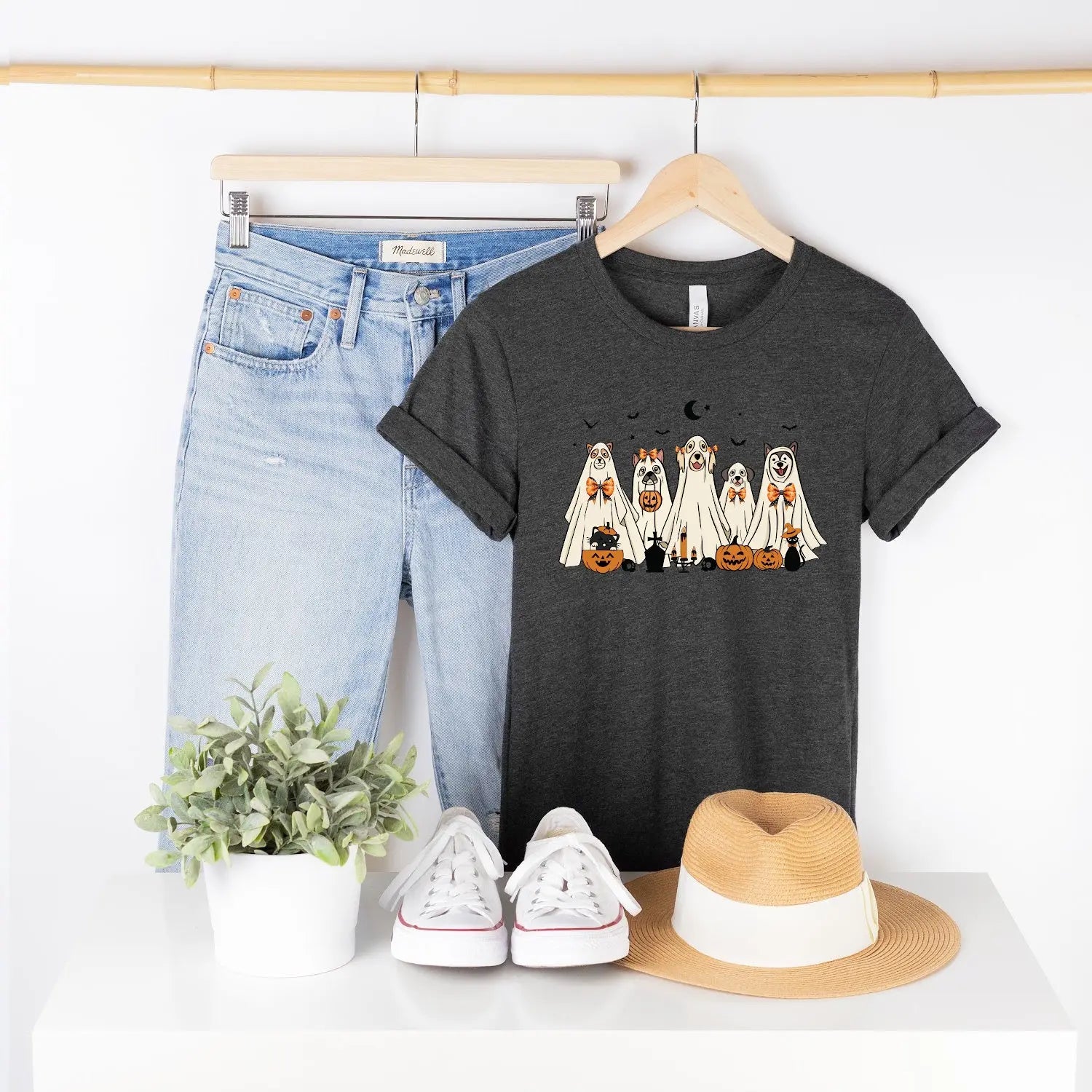 Halloween Dog Ghosts DTF T-Shirt Hunter K9