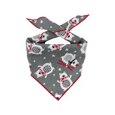 Happy Polar Bear Winter Dog Bandana.