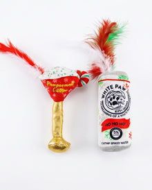 White Paw Kitty Seltzer & Pawpermint Cattini Christmas Cat Toy - Organic Catnip